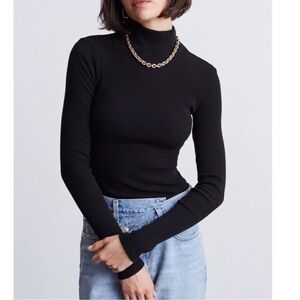 AGOLDE Turtleneck Long Sleeve Bodysuit in Black size XS